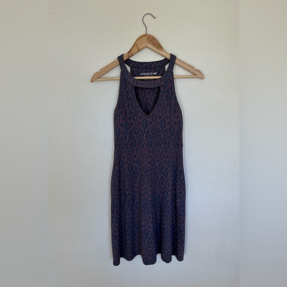 Toad&Co Navy and Orange Patterned Mini Dress